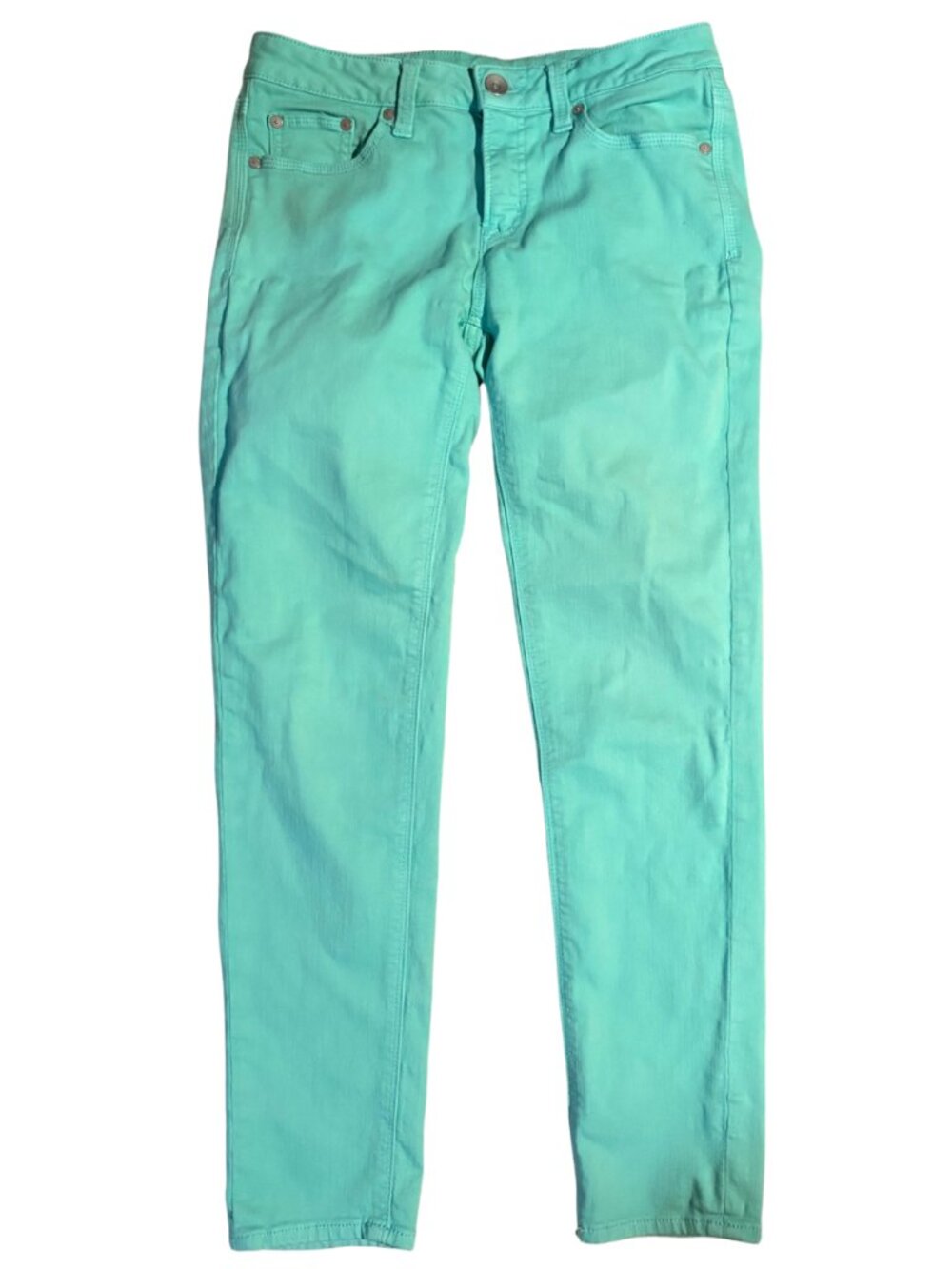 JCP Skinny Ankle Jeans 28/6 Mint Green High Stretch Denim Mid Rise Women